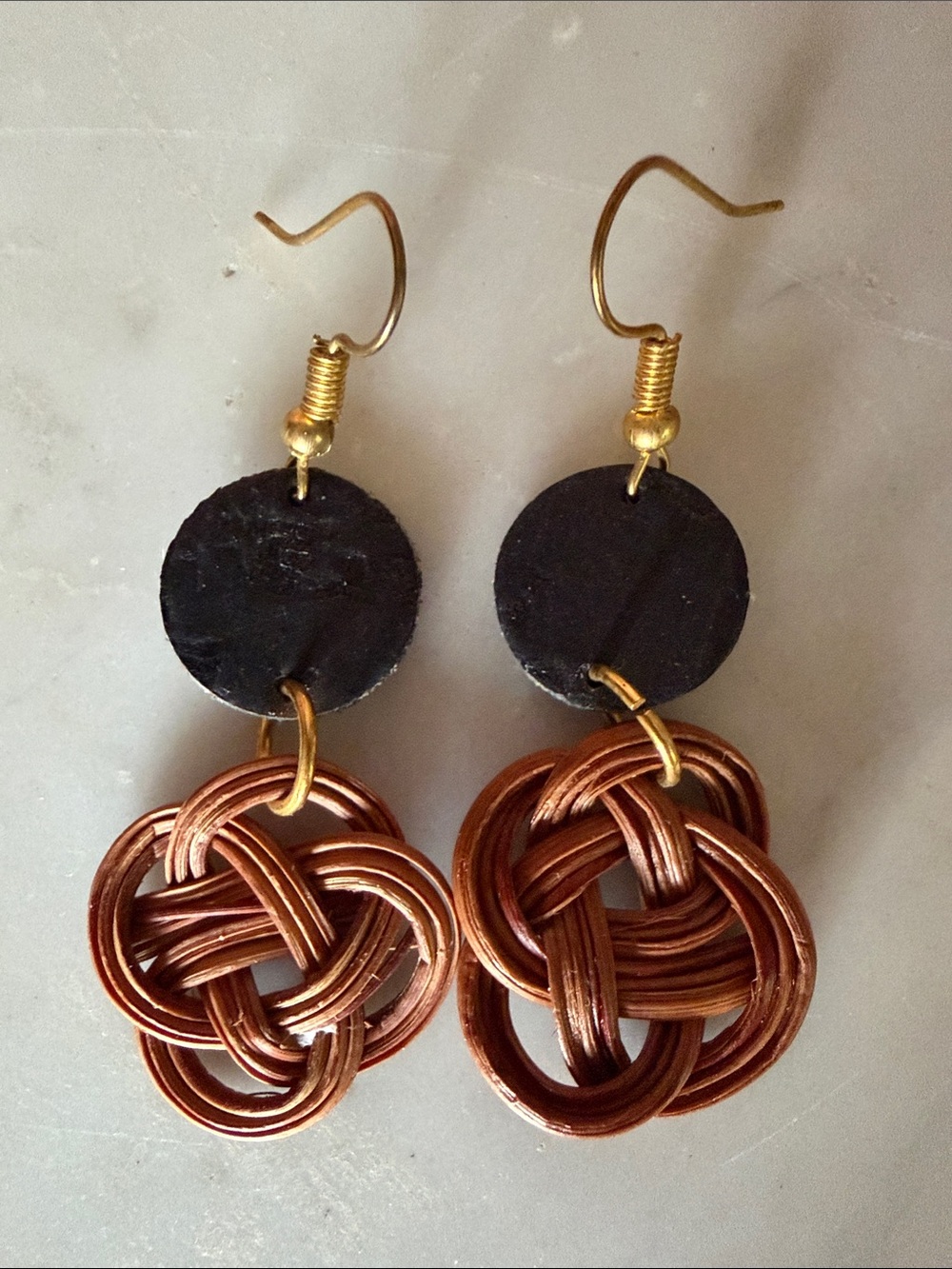 Handcrafted Rattan Knot Drop Earrings